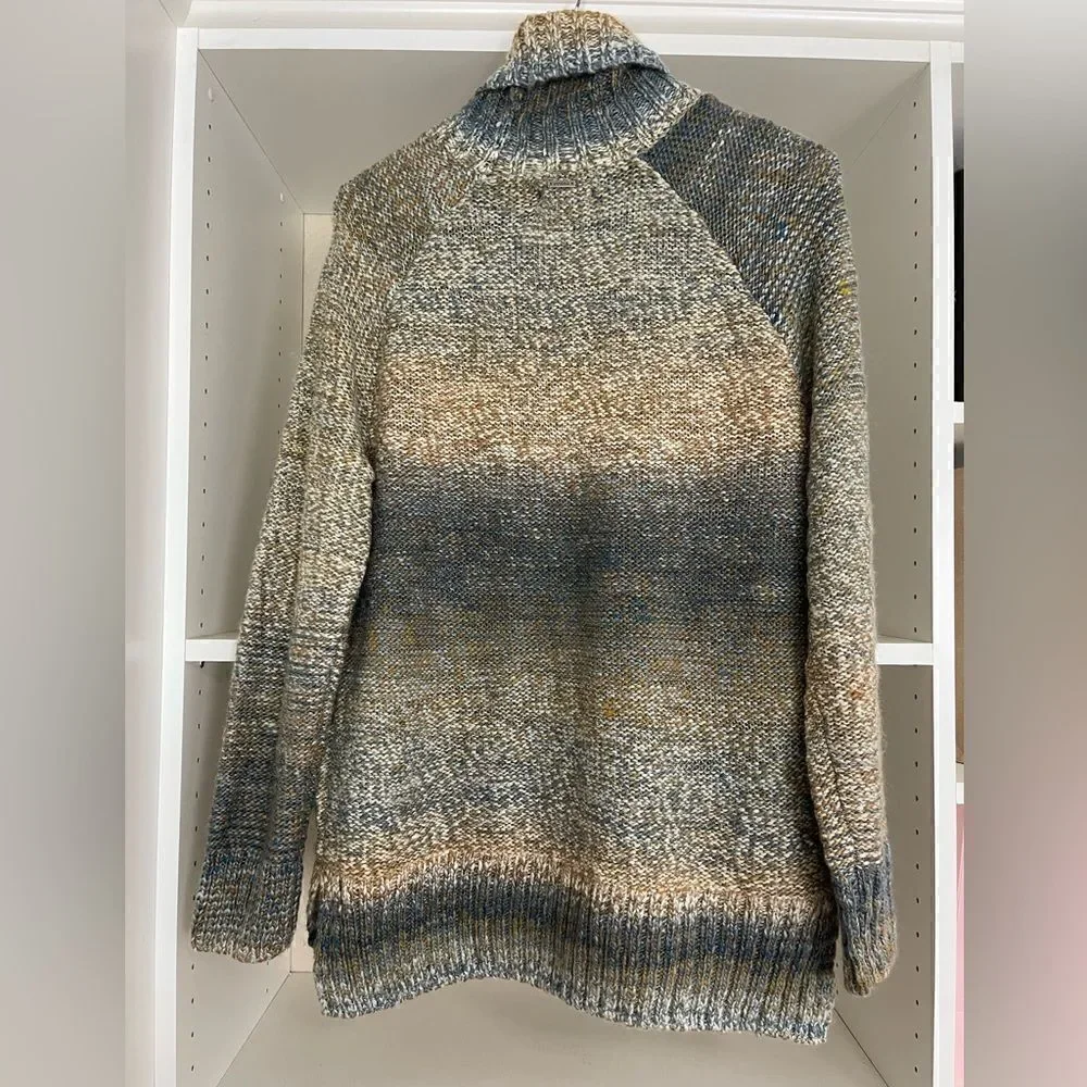 NWT Prana Women's Multi Autum Rein Turtleneck Tunic Sweater Size M Danish Blue